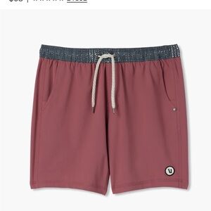 Vuori Men's Athletic Shorts in Dusty Rose and Gray